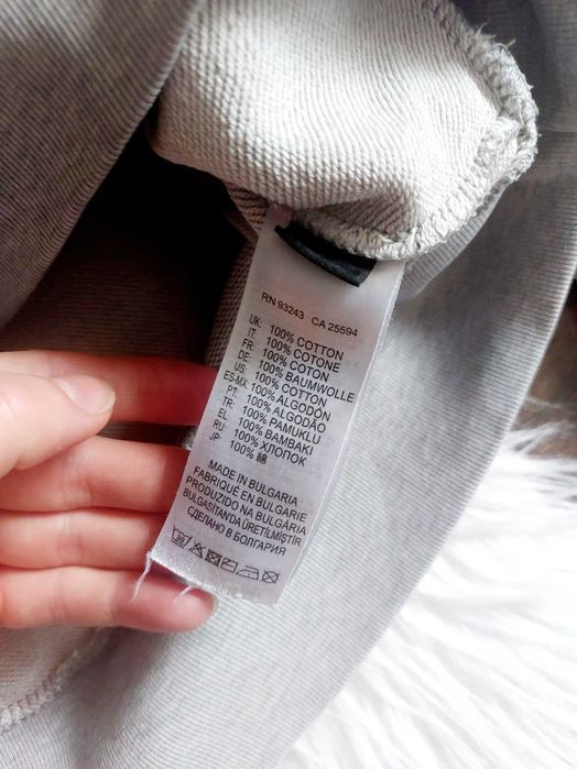 Diesel szara bluza z tasmą napisem bez zamka meska s m bawelna