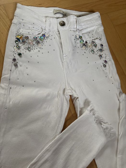 Spodnie biale rurki - r. 28 D&She