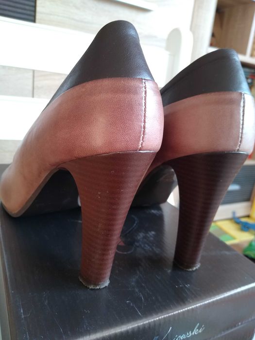 Buty na obcasie Kaniowski skórzane, eleganckie r.40/25.5 cm