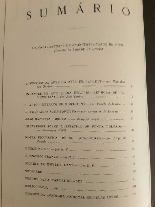 Boletins da Academia de Belas-Artes (1938/1955)