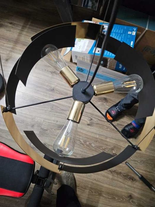 TORI Lampa wisząca czarno-złota