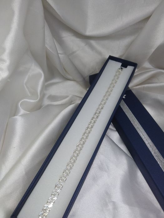 Srebrna bransoletka Garibaldi, próba 925, długość 21 cm