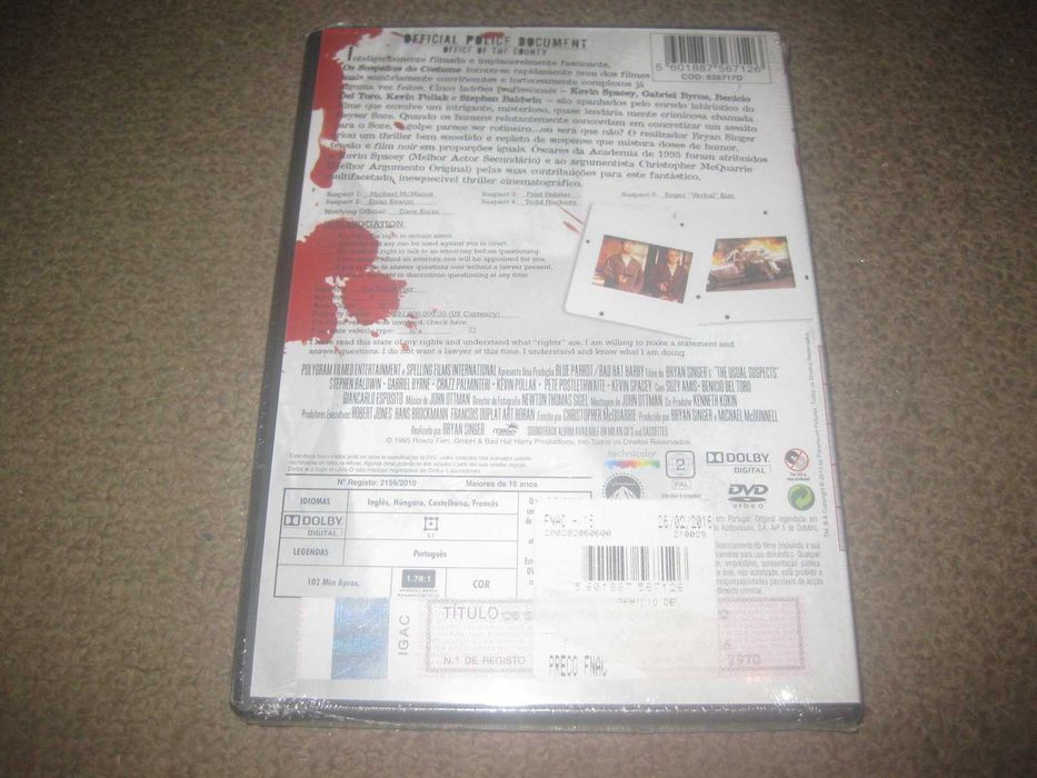 DVD "Os Suspeitos do Costume" com Kevin Spacey/Selado!