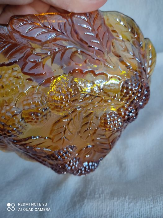 Piękna iryzowana paterka Indiana Glas USA