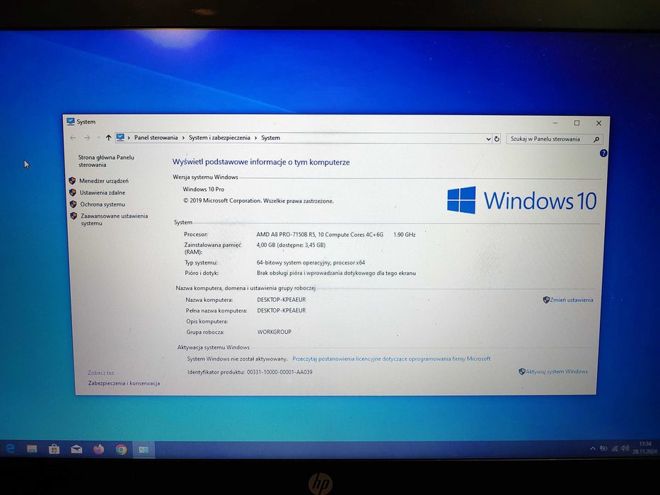 Notebook HP Elitebook 745 - Win10/AMD/13.3"/Podświetlana klawiatura
