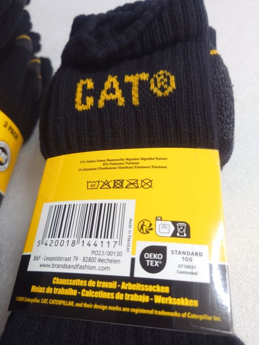 Skarpety Robocze CAT roz. 39-42 Wysokie 9PAR Caterpillar Mocne Czarne
