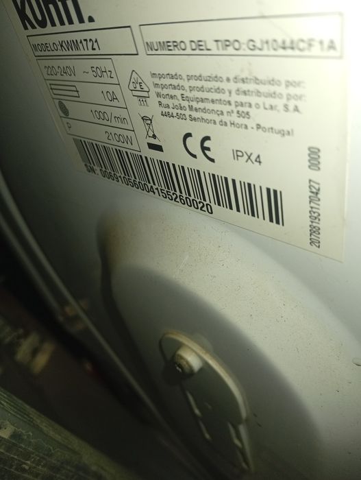 Máquina kunft lavar roupa 6kg(avariada)