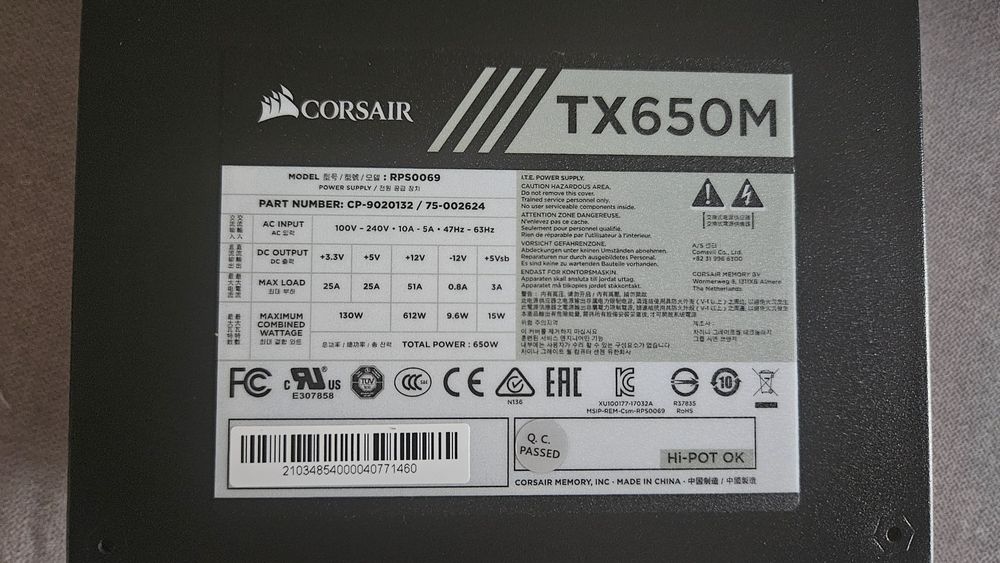 Zasilacz Corsair TX 650M 650W
