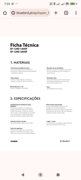 relogio Casio edifice