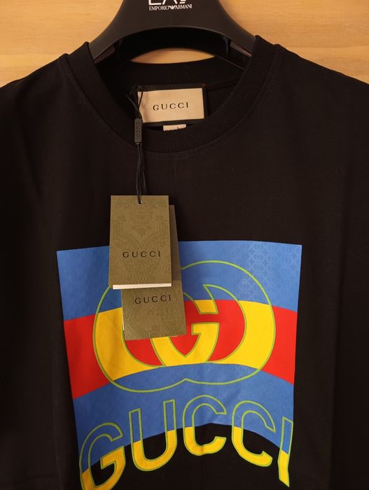 Koszulka Gucci. Małe loga 3D.