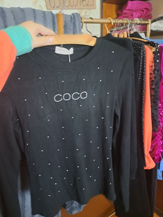 Лонгслів гольф в камінцях, S-XL кофтина в стразах