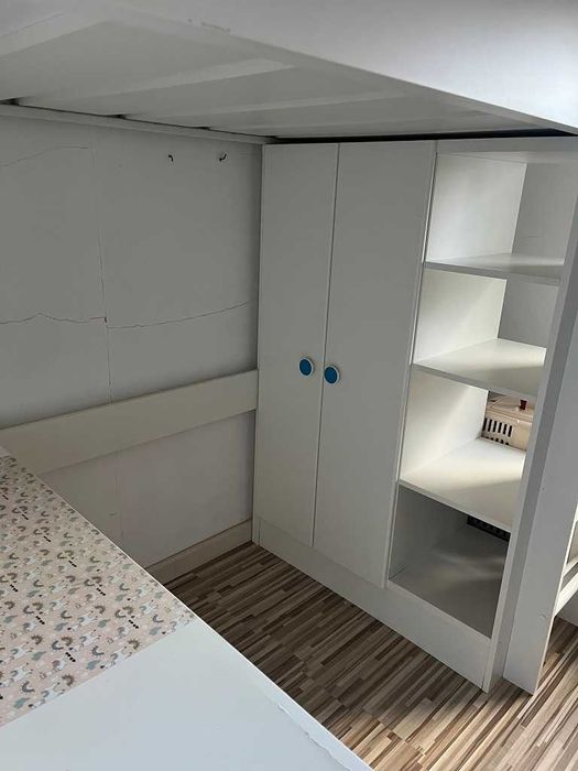 Łóżko na antresoli SMASTAD Ikea, Białe piętrowe