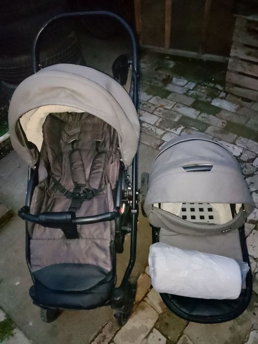 Коляска 2в1 . Повний комплект. Bair Next. Екошкіра,сірий колір