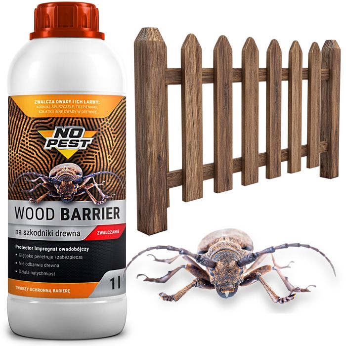 Środek, preparat na korniki, szkodniki drewna Wood Barrier No Pest® 1L