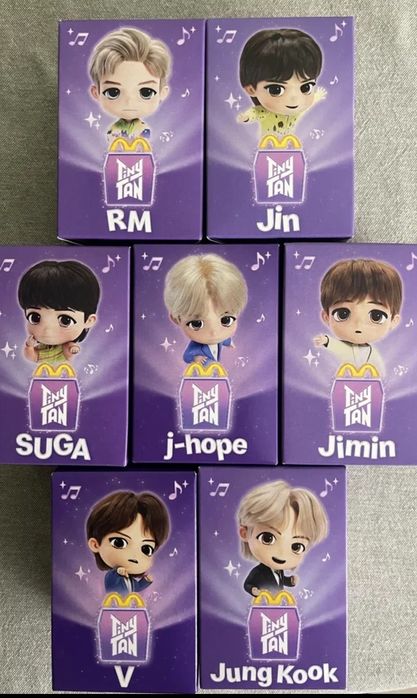 BTS Макдональдс.НОВІ ФІГУРКИ.Jung Kook-RM-Jimin-Jin-V- J-Hope- Suga