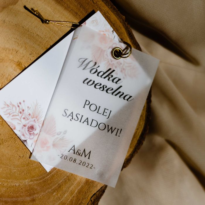 Zawieszki na alkohol z suszonymi kwiatami i kalką BOHO BEIGE