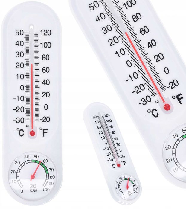 TERMOMETR z HIGROMETREM Zewn./Wewn. Płaski -30°C do +50°C. HIGROMETR