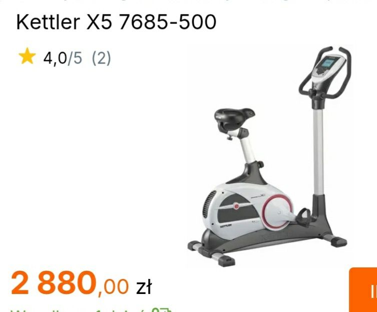 Rower stacjonarny Kettler Ergometer x5 (tylko 85h)