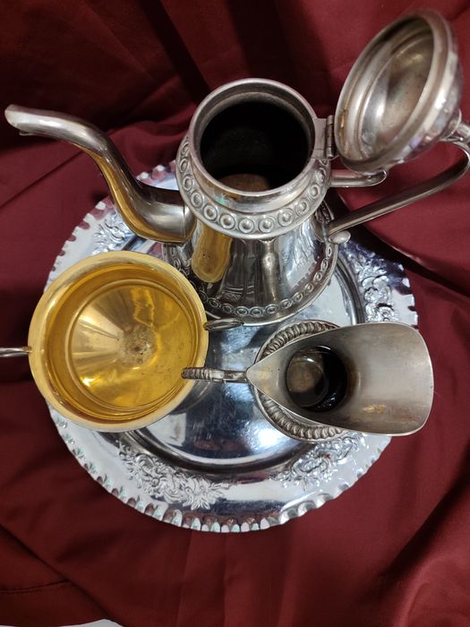 Швеція Чайний сет вінтаж Art Nouveau, ваза чайник метал