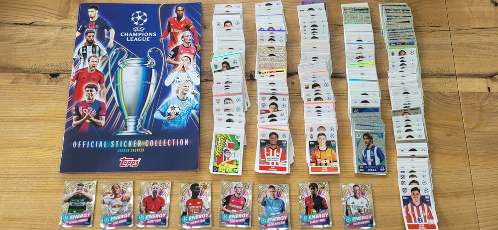 Zestaw Topps Uefa Champions League 2024/2025 - album, prawie komplet naklejek