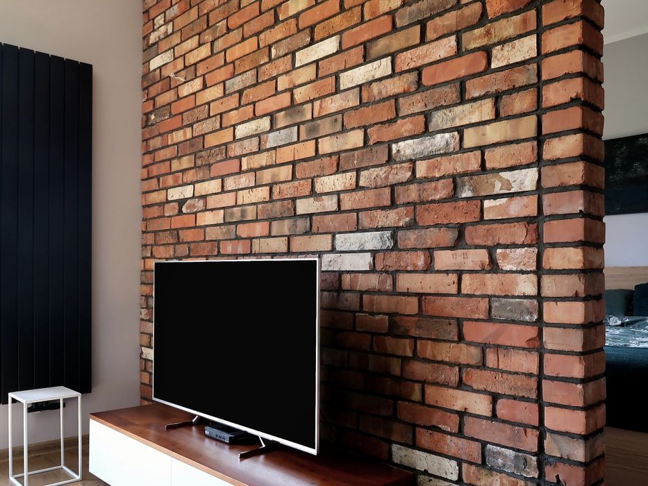 KOŃCÓWKA cegła na ścianę płytki z cegły lico środki szare kalibrowane