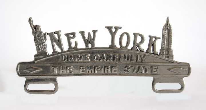 Рамка топпер на номерний знак алюміній панно New York 1990-ті США