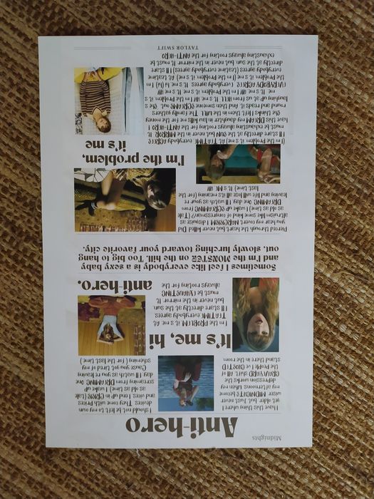 Taylor Swift Anti-hero lyrics poster