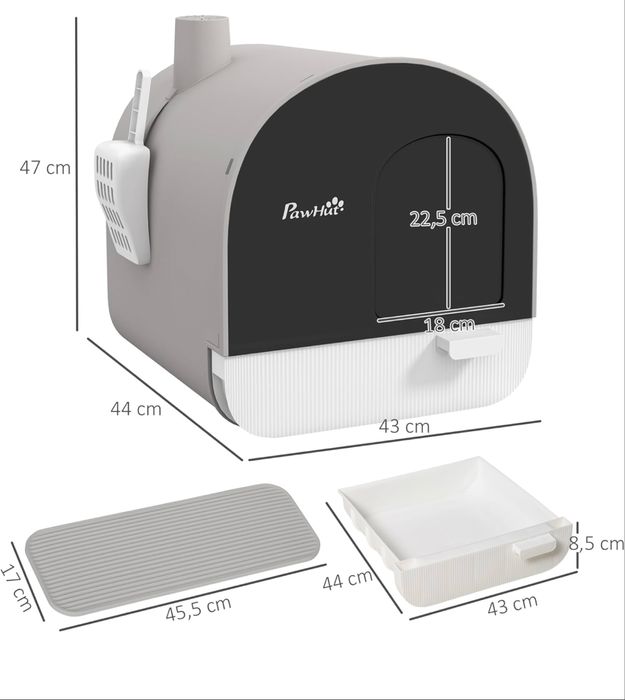 Caixa de areia para gatos Pawhut como nova