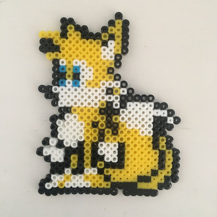 Sonic e Tails - topo de bolo - decoração - hama beads