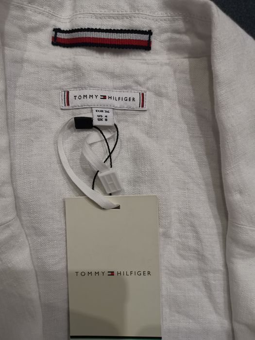 Piękna Lniana marynarka z kieszeniami Tommy Hilfiger