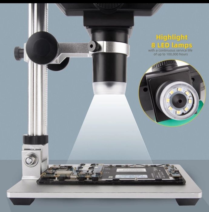 Microscópio digital Mustool g1200 tela de 7 polegadas HD