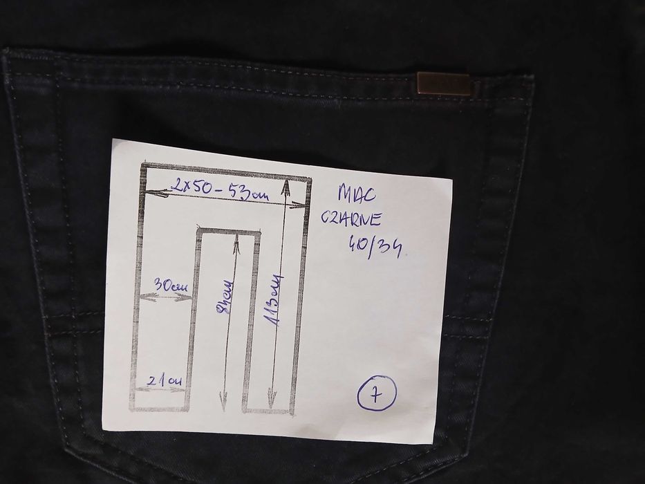 Mac czarne jeans 40/34 pas:2x50-53cm igła