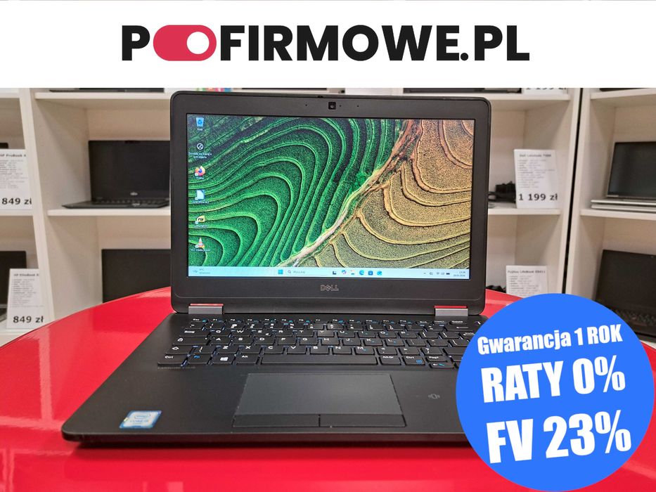 Mały A-Klasa 12" Dell Latitude E7270 i5-6gen 8GB 128SSD HDMI Win11 Kamera Gwarancja 12mc Faktura 23%