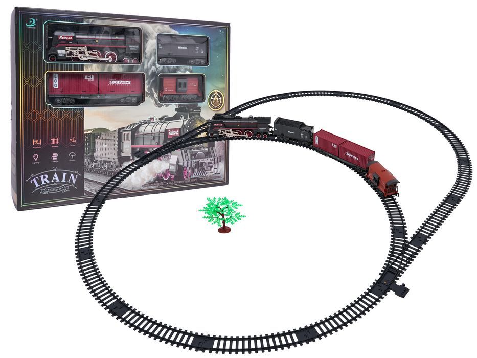 Kolejka Retro Z Funkcją Świateł, Dźwięku I Dymu 138Cm