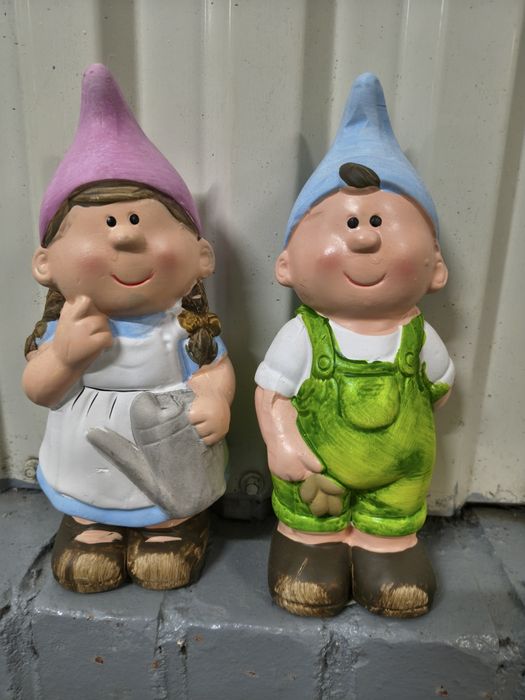 Figurki ceramiczne dzieci skrzaty dom ogród taras