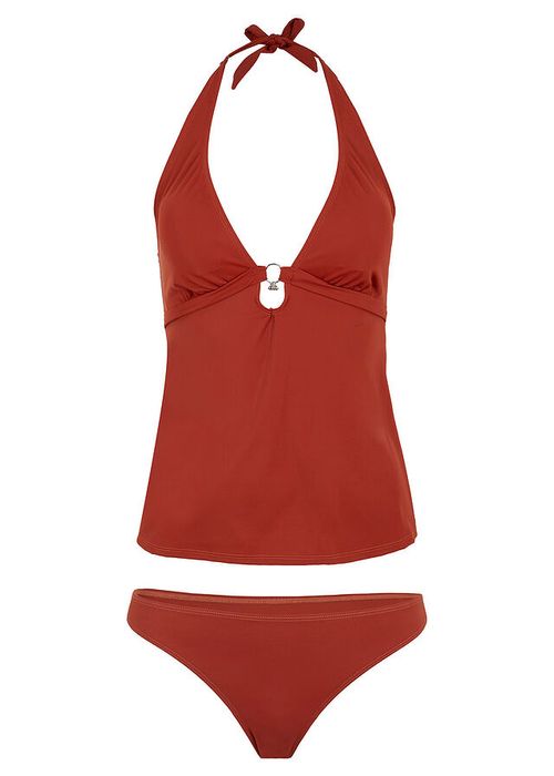 AG5769 tankini brązowe wiązane z figami r.46