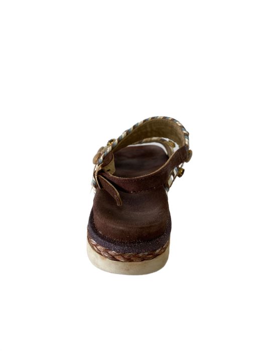 Sandały skórzane kamienie juta boho Alma en Pena 35