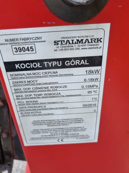 Części Do Pieca Stalmark 18kW Części Do Piec Niski