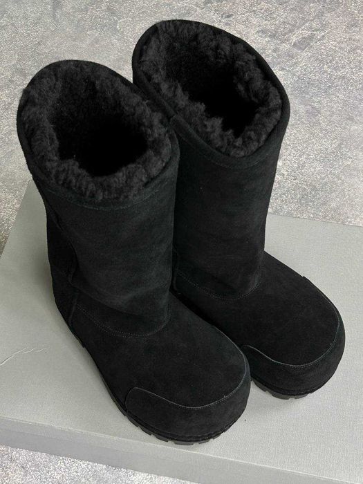 BALENCIAGA ALASKA High Fur Boots black ботинки чоботи чорні сапожки
