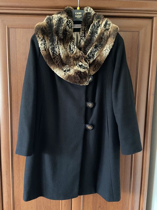 Płaszcz zimowy z kożuszkiem