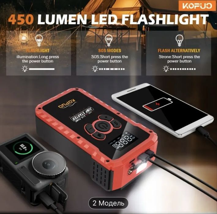 Потужний псковий пристрій компресор павербанк 6000А