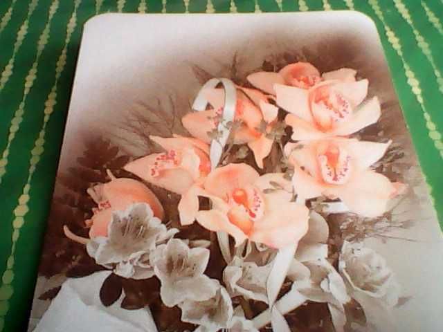 Komplet (nr 3) kartek okolicznościowych z życzeniami (motyw kwiatowy)