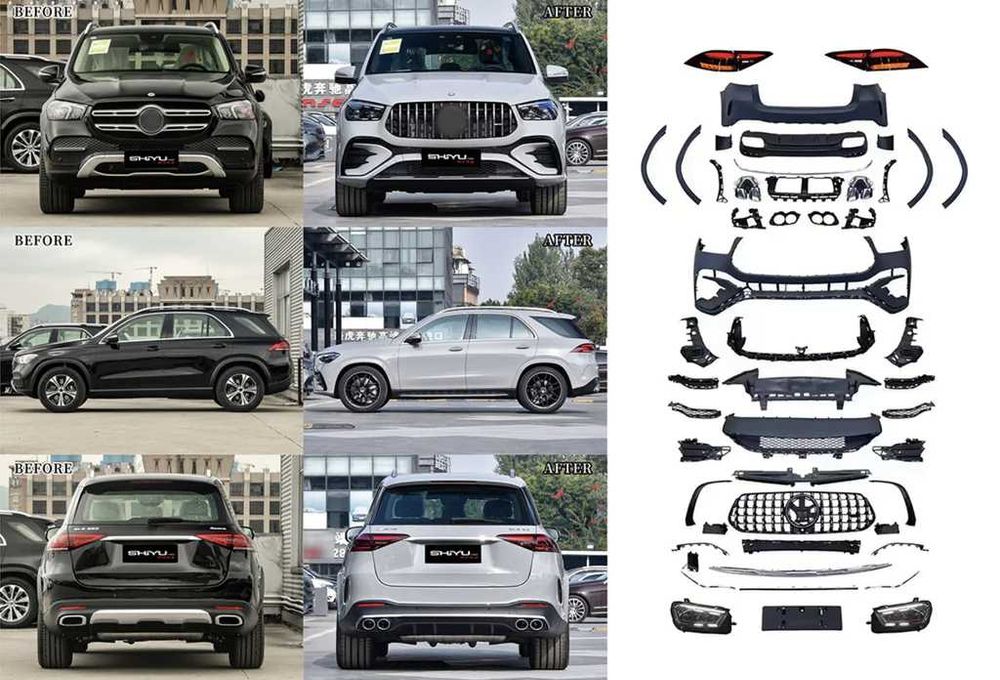 Обвес W167 Mercedes GLE Class Комплект рестайлинга GLE53 AMG рест