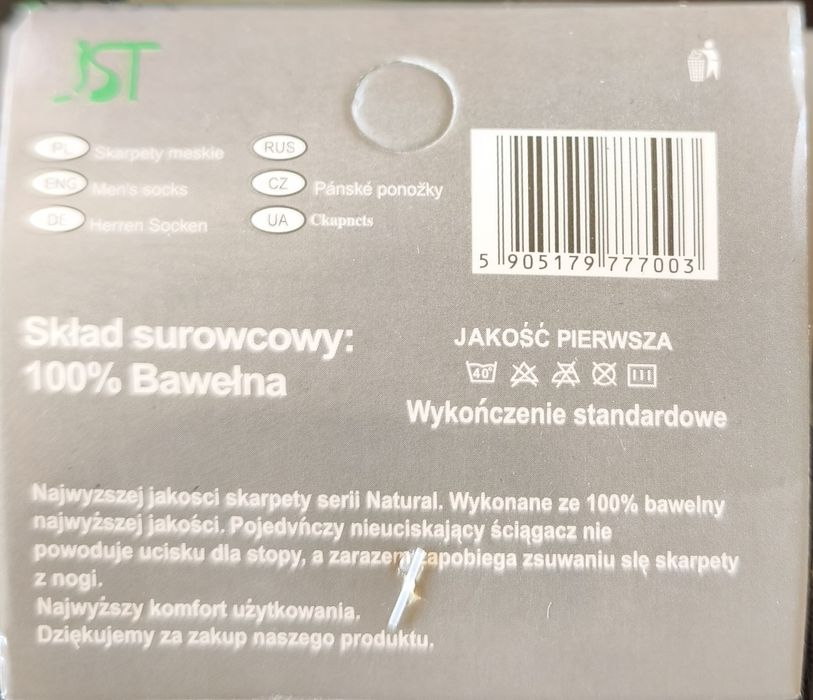 20 par skarpety męskie zdrowotne bezuciskowe 100% bawełna r. 39-42