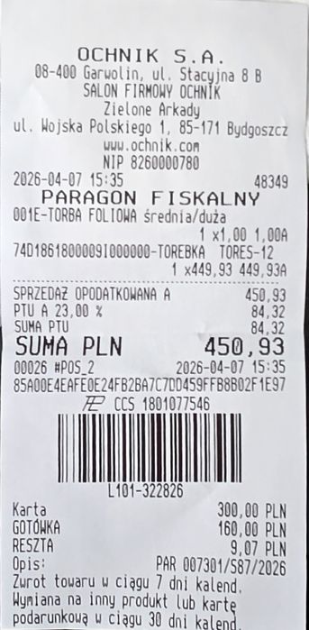 Czarna torebka skórzana  Ochnik