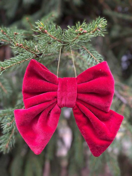 Новорічний декор -оксамитовий (велюрових) бант