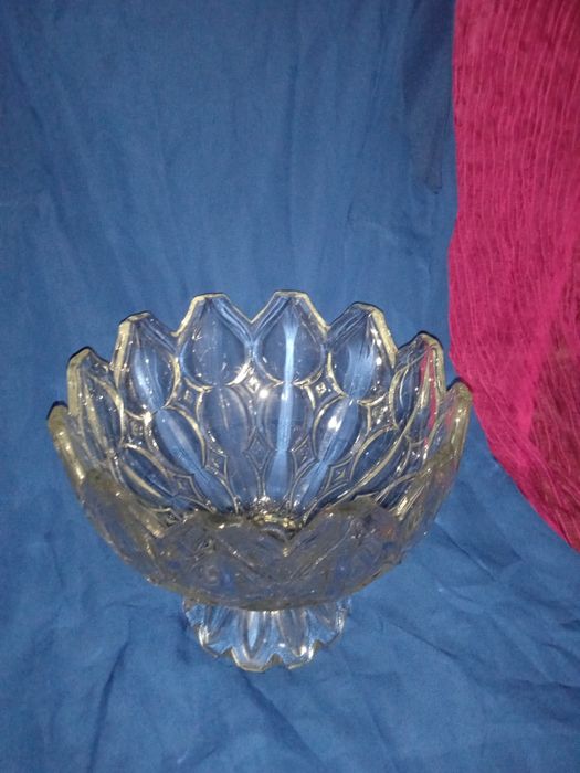 Ваза на ножке хрустальная Богемия в