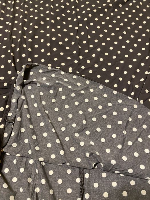 Klasyczna prosta długa maxi sukienka grochy groszki Calzedonia Cobey