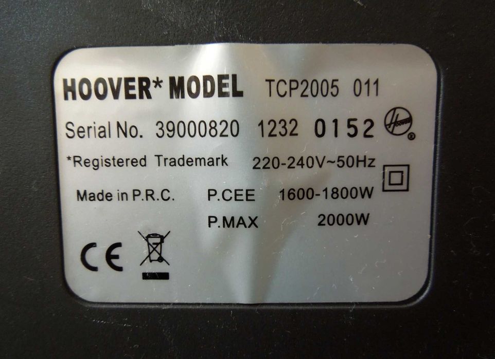 Aspirador de saco Hoover Capture 2000W - completo e como novo - incluí um saco a estrear