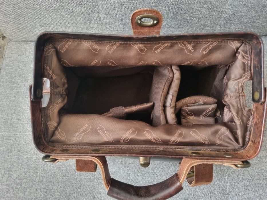 Bolsa Kalahari  LS-34 doctor's case em pele para material fotográfico